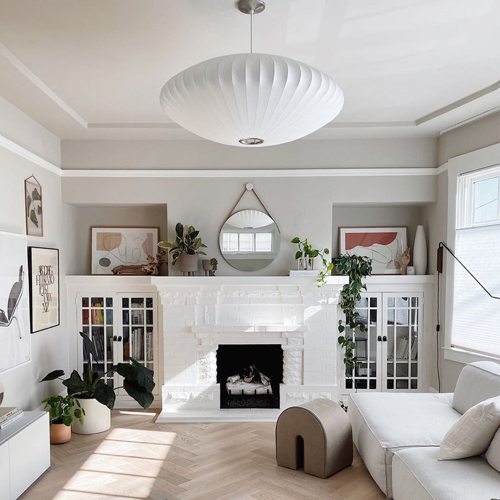 Weiße Laternen-Hängeleuchte