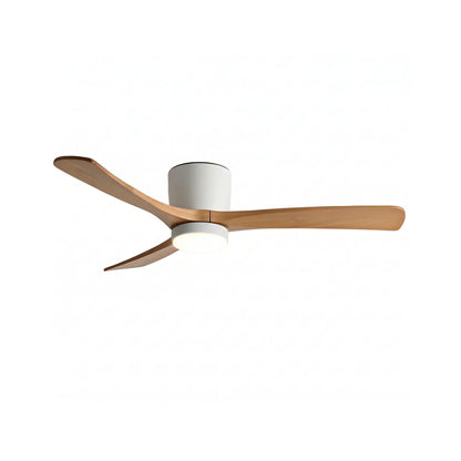 Moderner Deckenventilator mit Holzpropeller und Licht