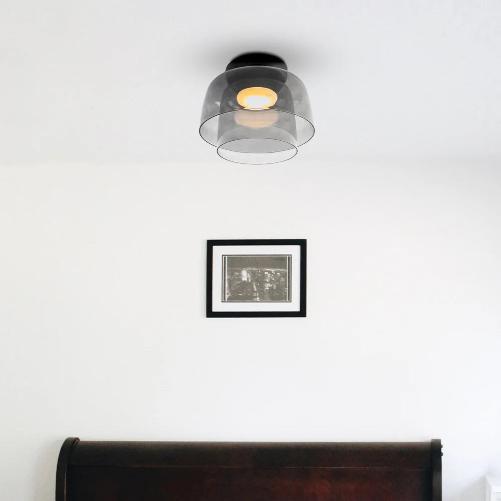 Antike Glas-Deckenleuchte des Designers