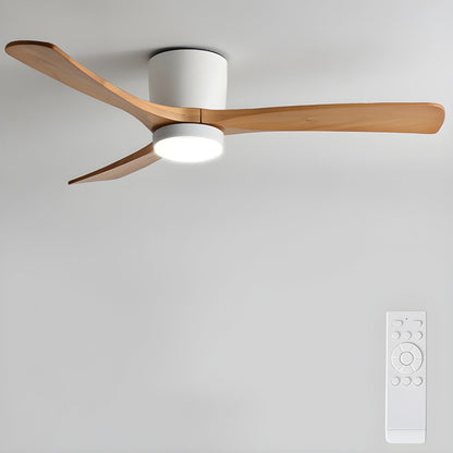 Moderner Deckenventilator aus Holz mit LED-Beleuchtung