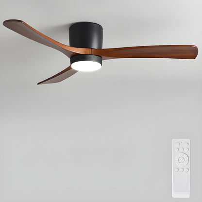 Moderner Deckenventilator aus Holz mit LED-Beleuchtung