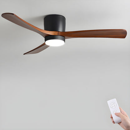 Moderner Deckenventilator aus Holz mit LED-Beleuchtung