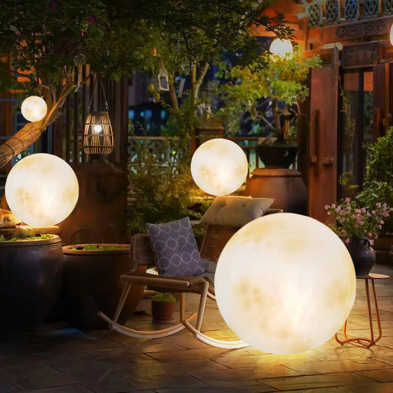 Solar-Gartenleuchte im Mond-Design