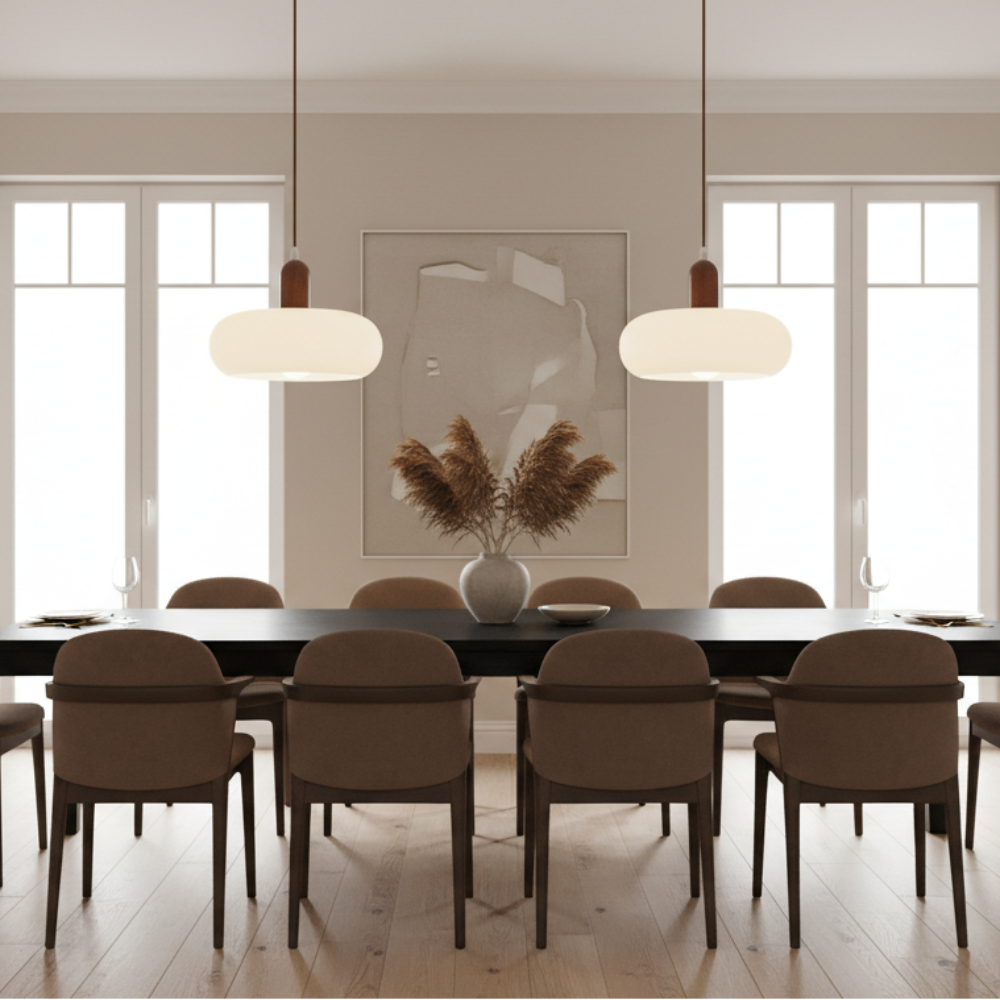 Skandinavische Pendelleuchte in Creme