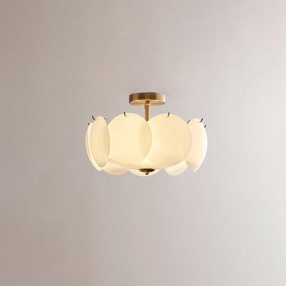 Petal-Glas-Deckenleuchte, halbbündig montiert