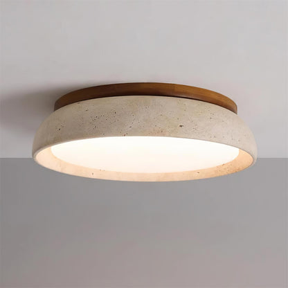 Moderne LED-Deckenleuchte aus Travertin
