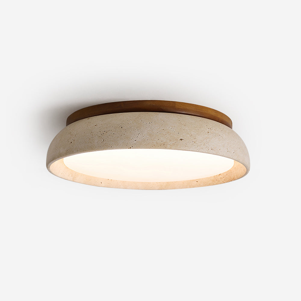 Moderne LED-Deckenleuchte aus Travertin