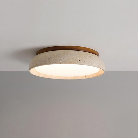 Moderne LED-Deckenleuchte aus Travertin