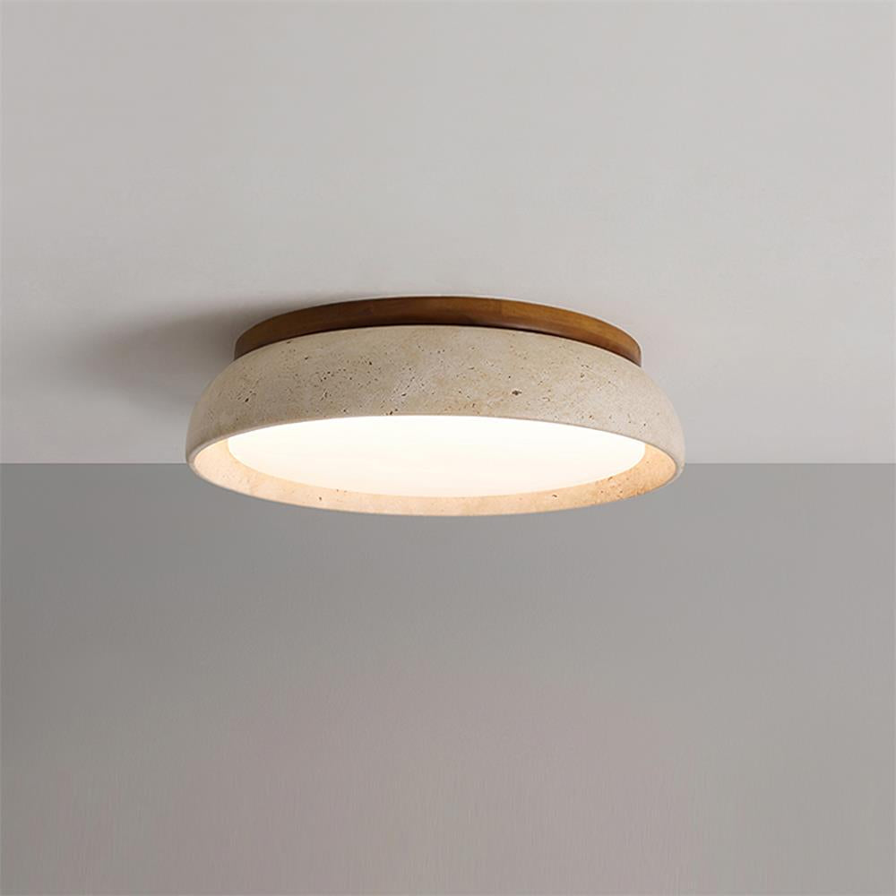 Moderne LED-Deckenleuchte aus Travertin