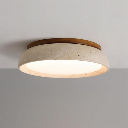 Moderne LED-Deckenleuchte aus Travertin