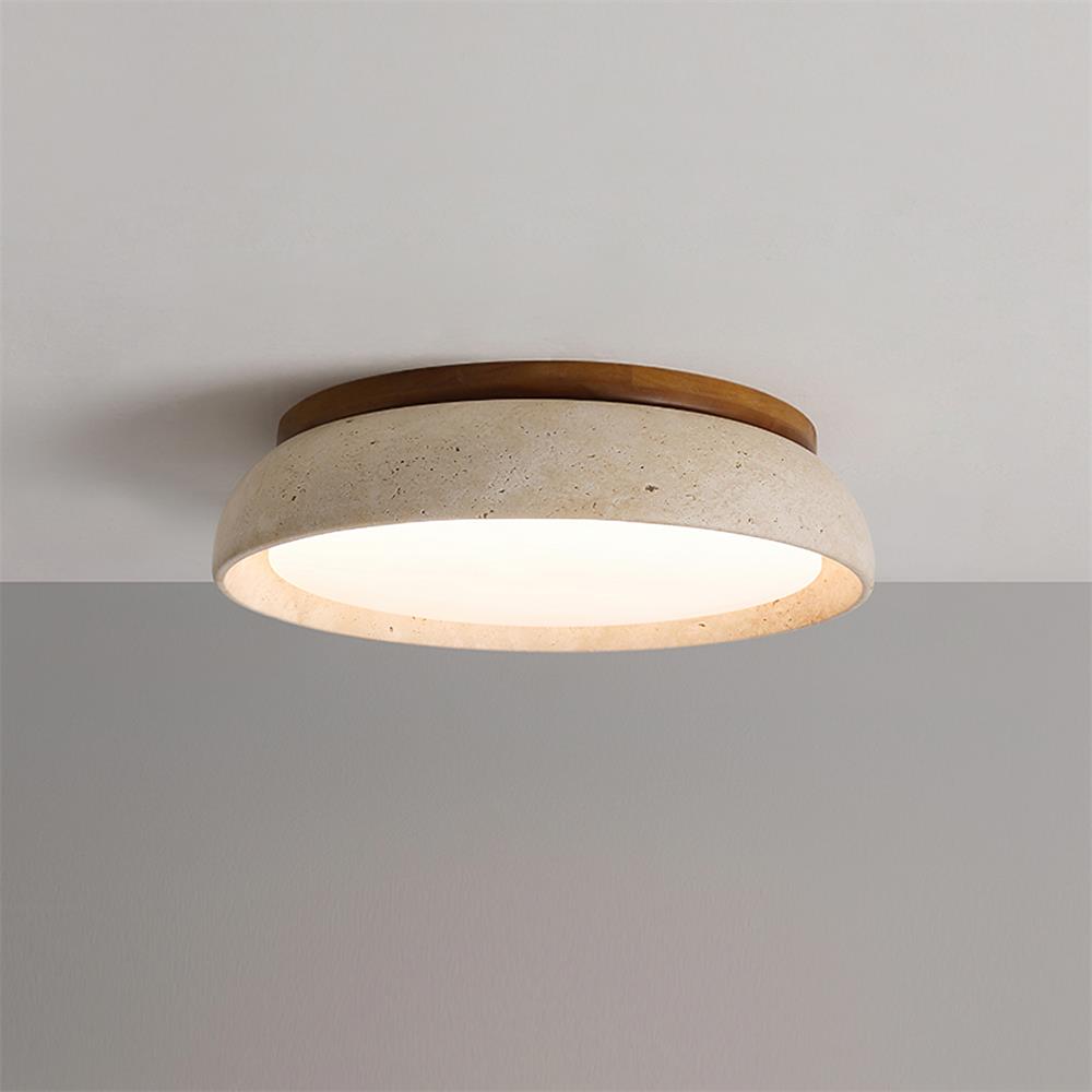 Moderne LED-Deckenleuchte aus Travertin