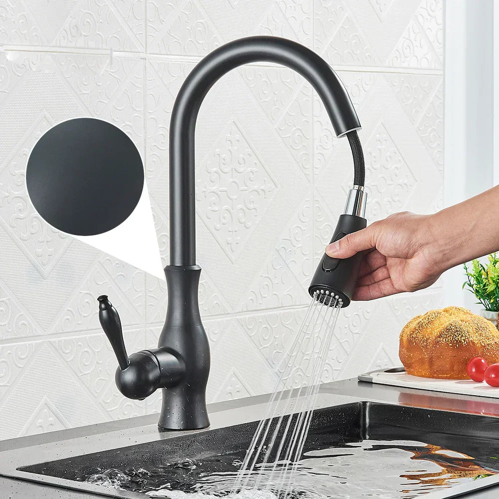 Luxuriöser Küchenwasserhahn mit ausziehbarem Sprühkopf