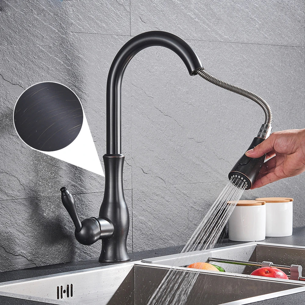 Luxuriöser Küchenwasserhahn mit ausziehbarem Sprühkopf