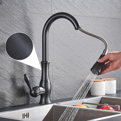 Luxuriöser Küchenwasserhahn mit ausziehbarem Sprühkopf