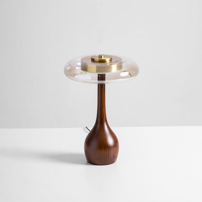 Quilven Walnussholz-Tischlampe im Mid-Century-Stil