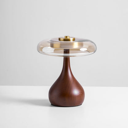 Quilven Walnussholz-Tischlampe im Mid-Century-Stil