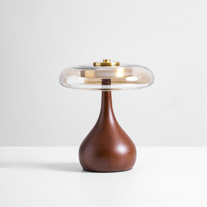 Quilven Walnussholz-Tischlampe im Mid-Century-Stil