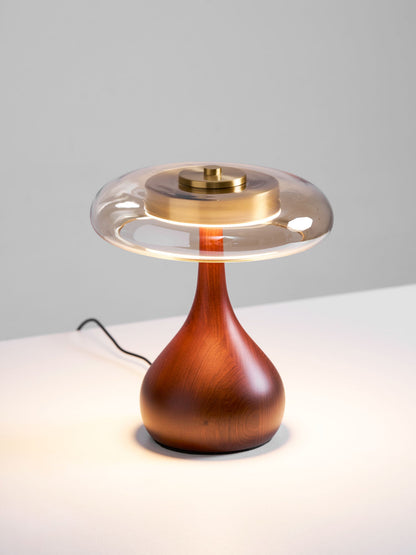 Quilven Walnussholz-Tischlampe im Mid-Century-Stil