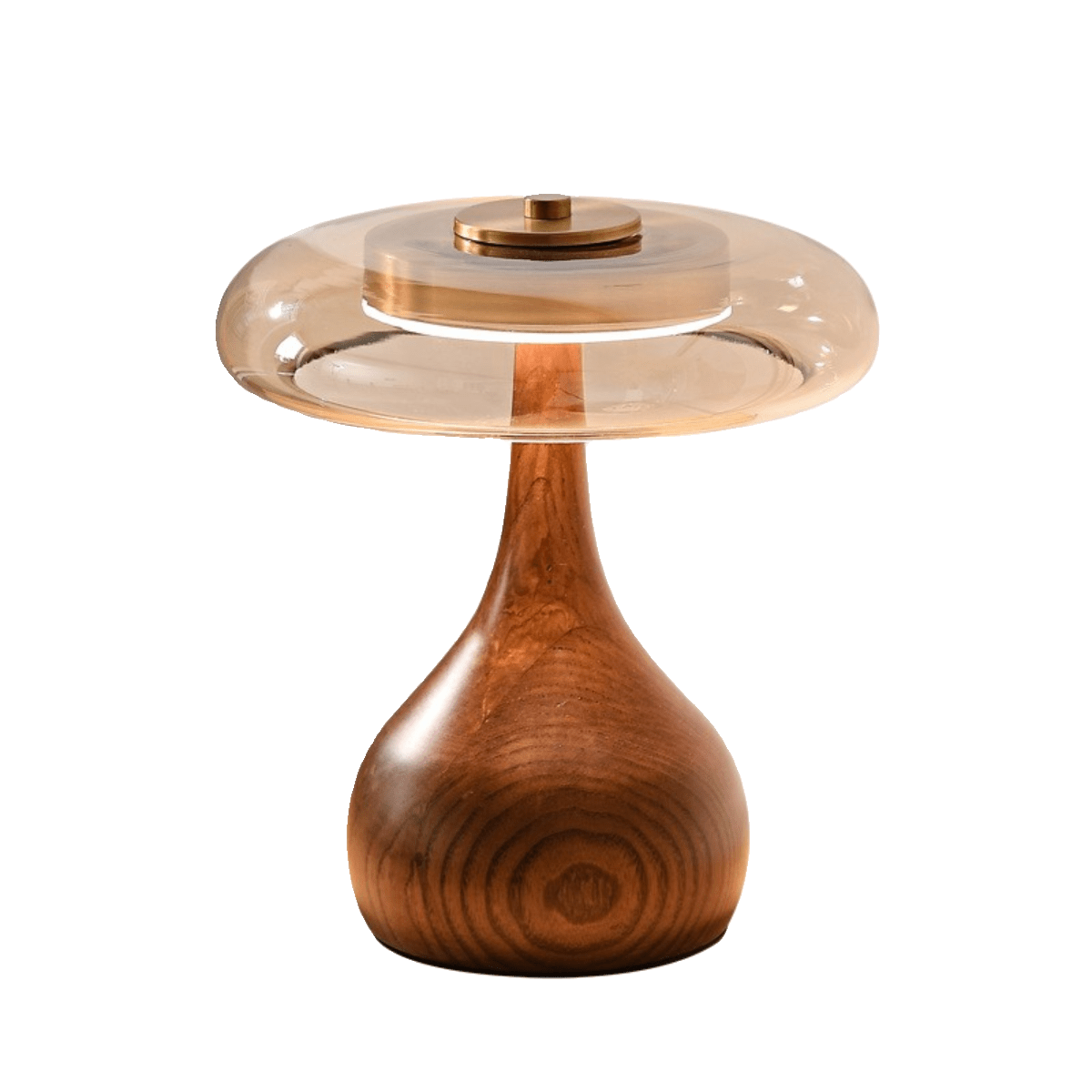 Quilven Walnussholz-Tischlampe im Mid-Century-Stil