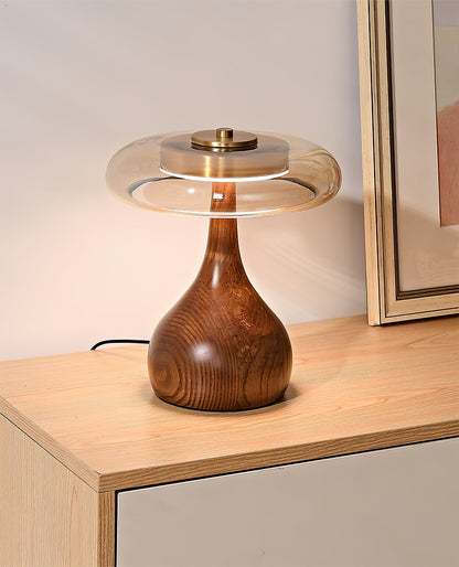 Quilven Walnussholz-Tischlampe im Mid-Century-Stil