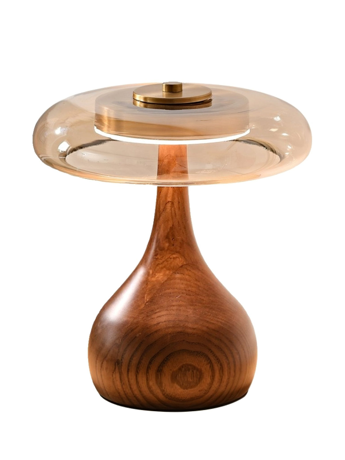 Quilven Walnussholz-Tischlampe im Mid-Century-Stil