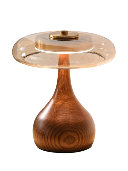Quilven Walnussholz-Tischlampe im Mid-Century-Stil