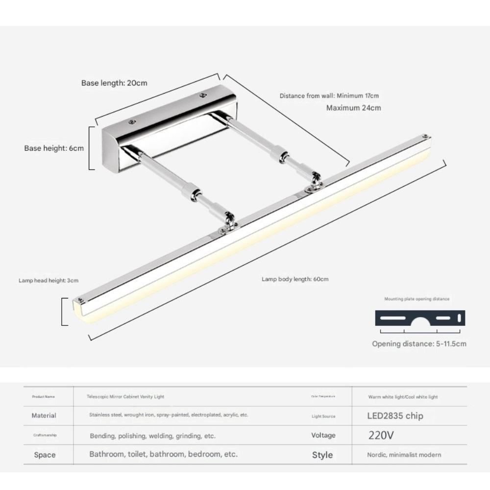 Badezimmer-Wandleuchte mit LED – Spritzwassergeschützt & Ideal für Spiegelbeleuchtung