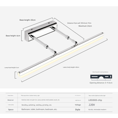Badezimmer-Wandleuchte mit LED – Spritzwassergeschützt & Ideal für Spiegelbeleuchtung