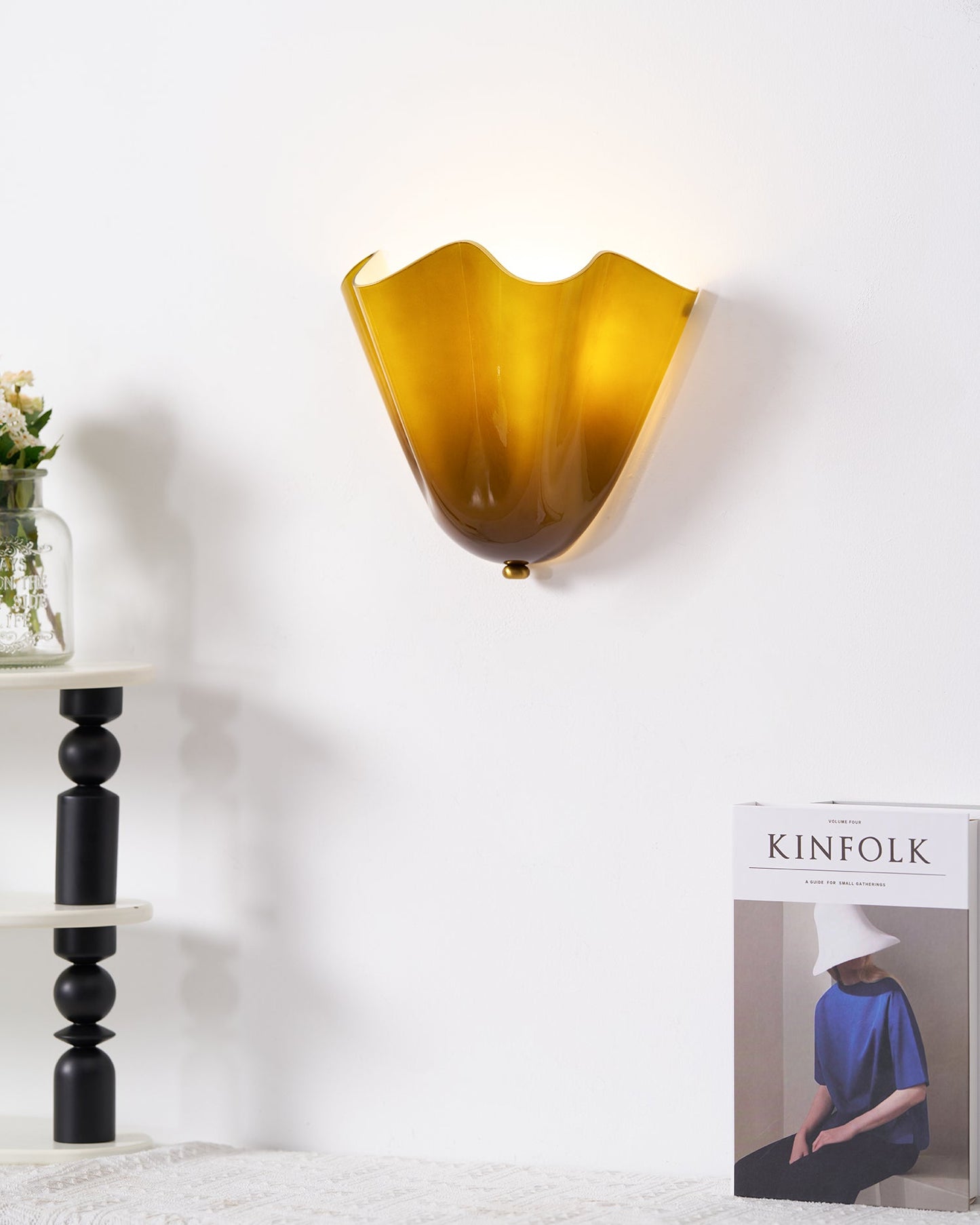 Blütenblatt Glas-Wandlampe