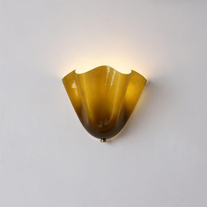Blütenblatt Glas-Wandlampe
