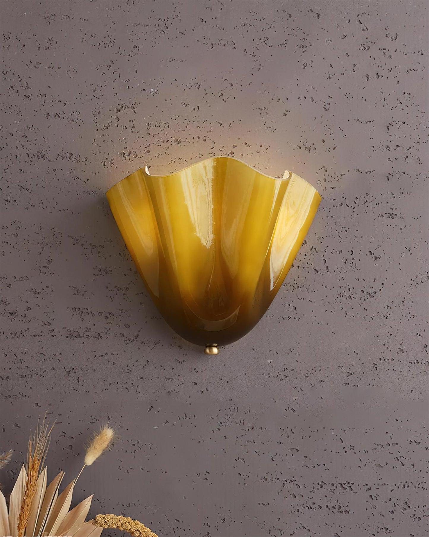 Blütenblatt Glas-Wandlampe