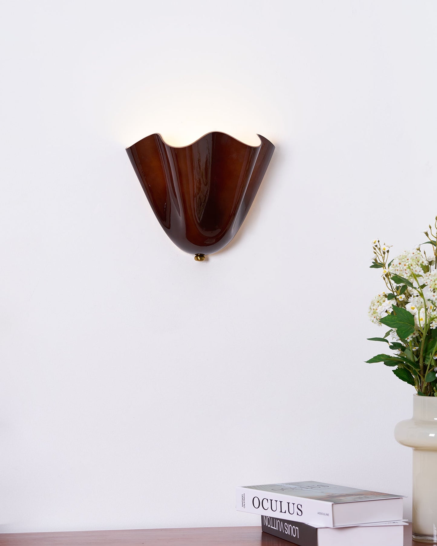 Blütenblatt Glas-Wandlampe