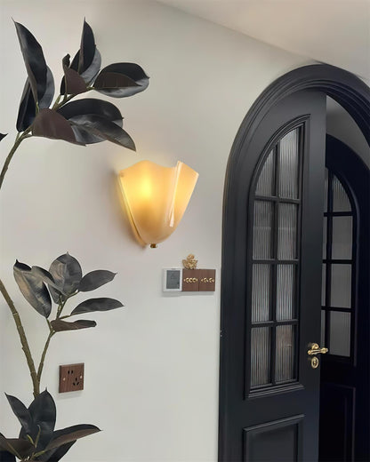 Blütenblatt Glas-Wandlampe