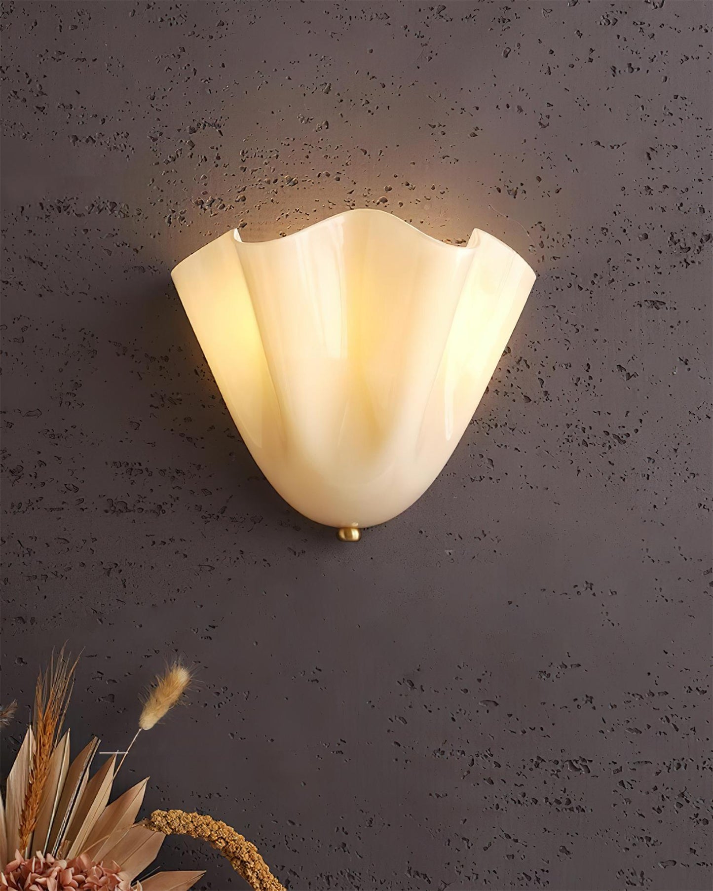 Blütenblatt Glas-Wandlampe