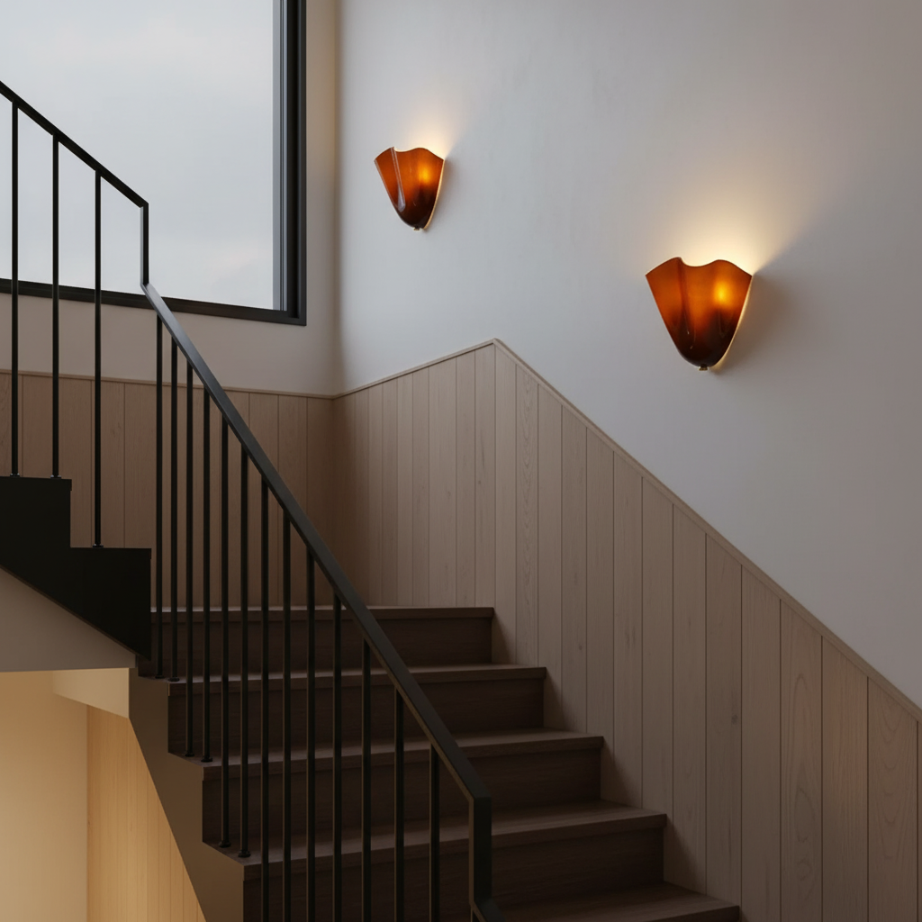 Blütenblatt Glas-Wandlampe