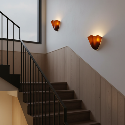 Blütenblatt Glas-Wandlampe