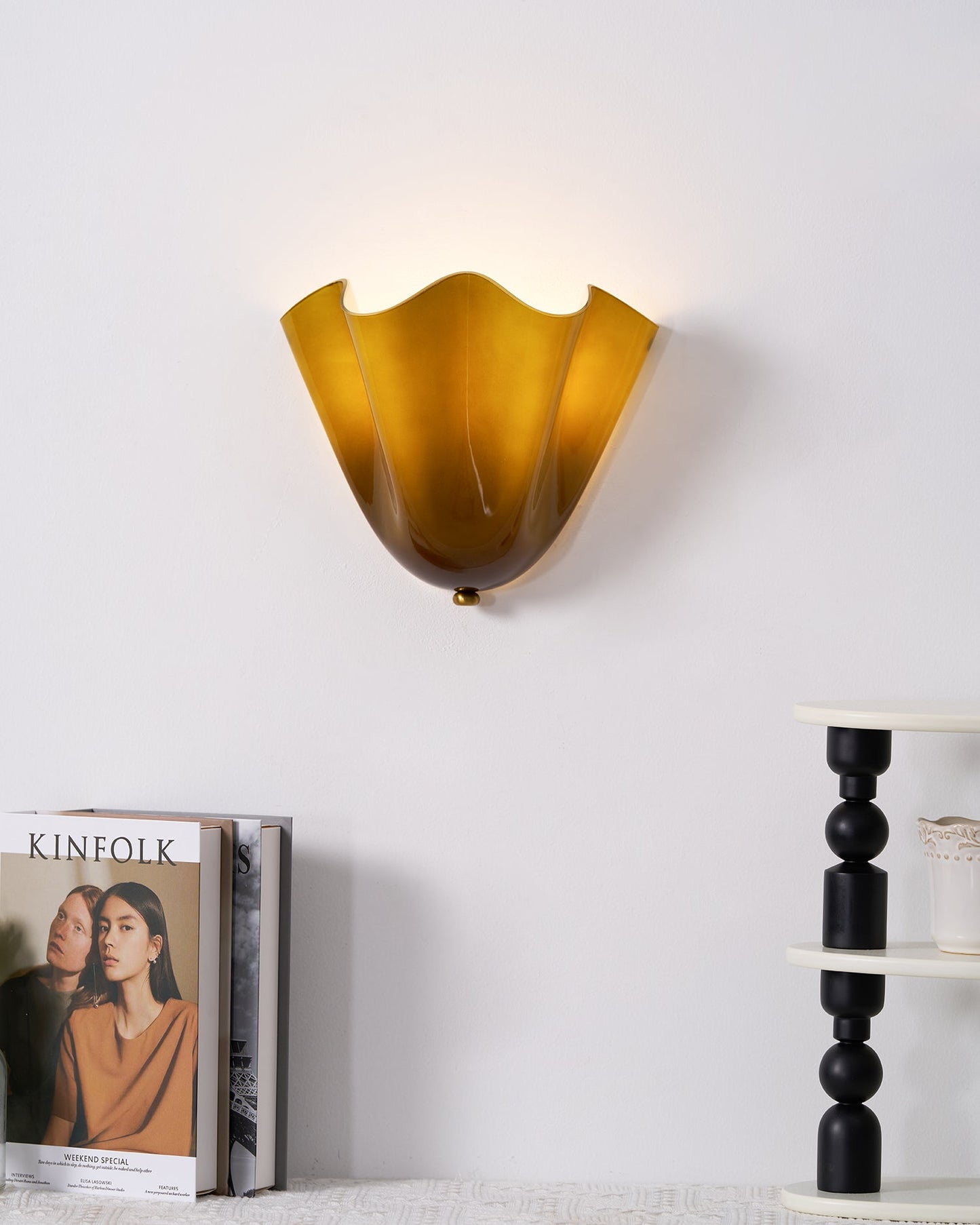 Blütenblatt Glas-Wandlampe