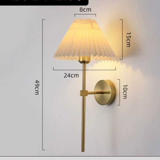 Bronzefarbene Leinen-Wandlampe