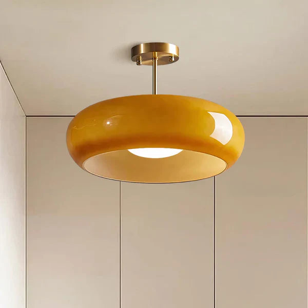 Bauhaus-Deckenleuchte aus Glas