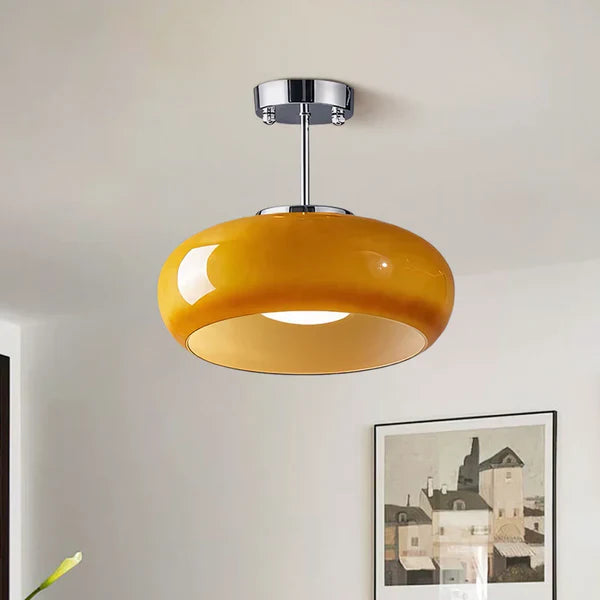 Bauhaus-Deckenleuchte aus Glas