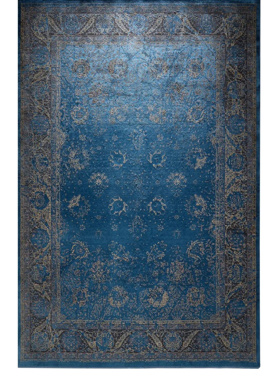 Blauer Vintage-Teppich Wohnzimmer