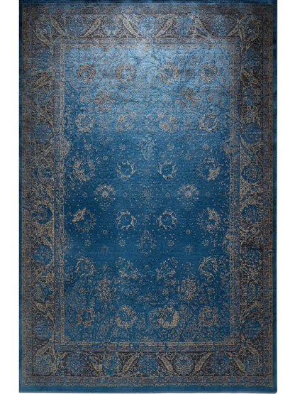 Blauer Vintage-Teppich Wohnzimmer