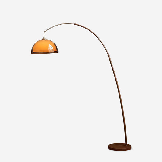Halberon Bogen-Stehlampe aus Walnussholz