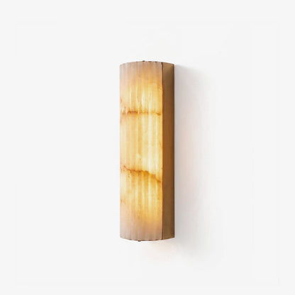 Minimalistische geriffelte Alabaster-Wandleuchte Rivenna
