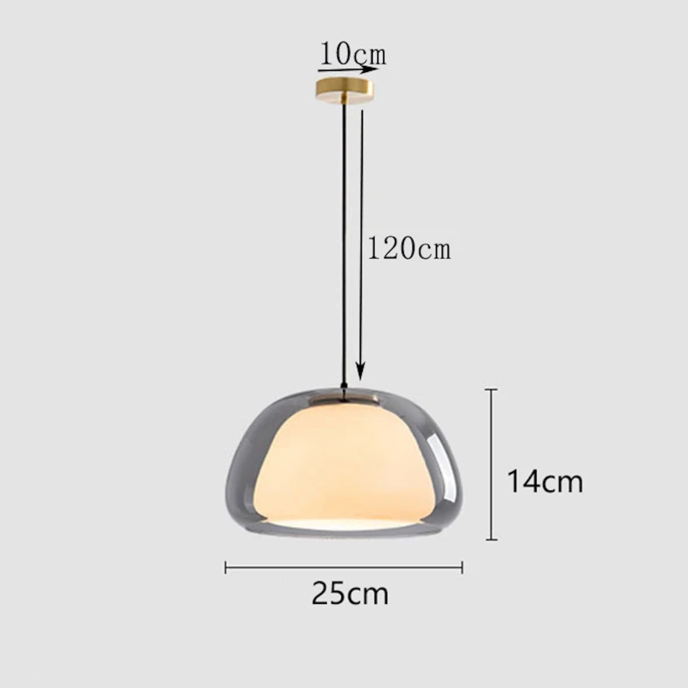 Getöntes Glas-Kuppel-Pendelleuchte