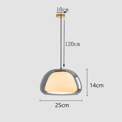 Getöntes Glas-Kuppel-Pendelleuchte