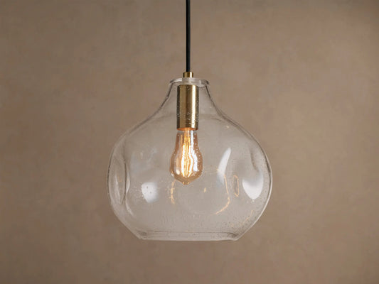 Pendelleuchte mit gesprenkeltem Glasschirmreg;