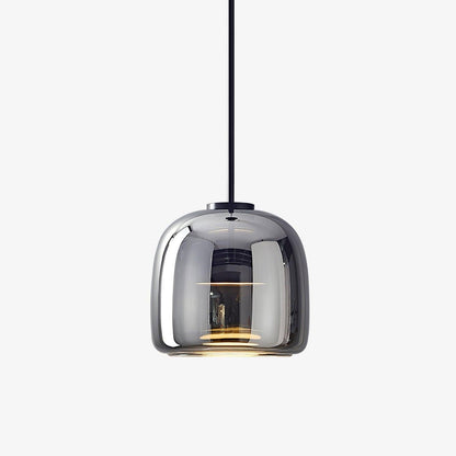 Handgeblasene Pendelleuchte mit Glasglocke