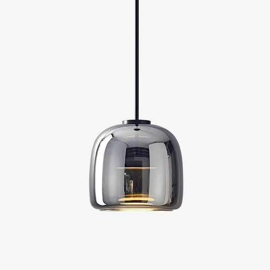 Handgeblasene Pendelleuchte mit Glasglocke