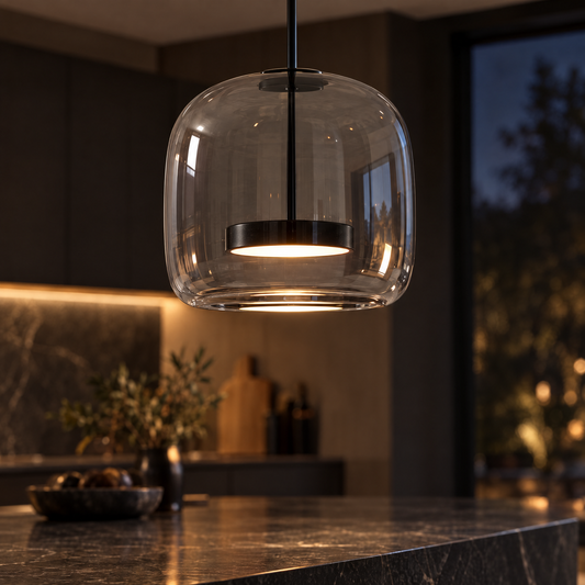 Glavira moderne Pendelleuchte aus mundgeblasenem Glas